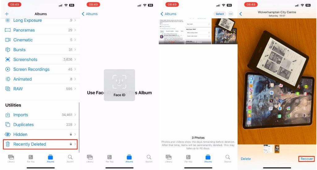 义马苹果14维修分享 iPhone14 上恢复已删除的照片 