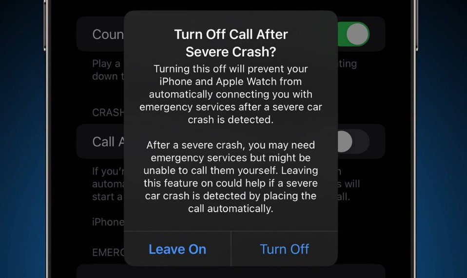 义马苹果14维修分享 iPhone 14 和 Apple Watch 上关闭崩溃检测 