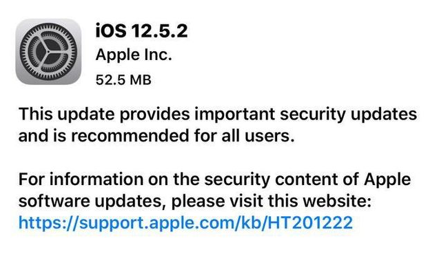 义马苹果手机维修分享iOS12.5.2发布，建议所有老苹果用户安装 